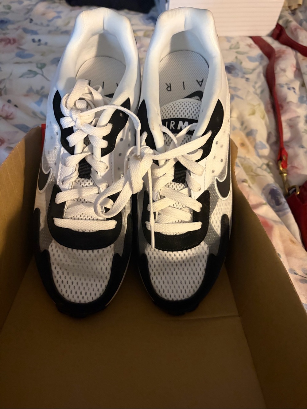 Nike Kids White and Black Mesh Athletic Sneakers